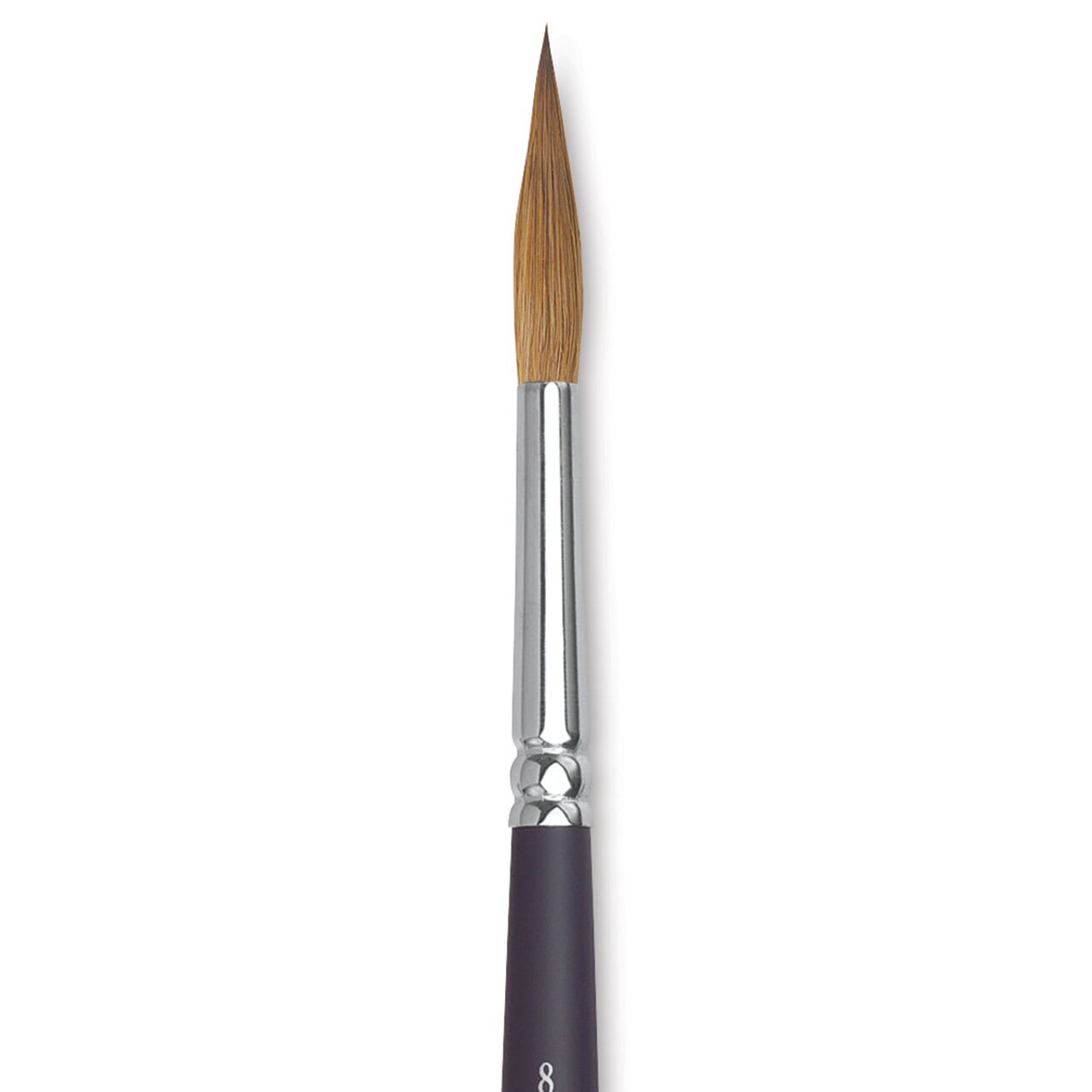 Winsor & Newton Artists' Kolinsky Sable Watercolor Brush - Pointed Round, Short Handle, Size 8